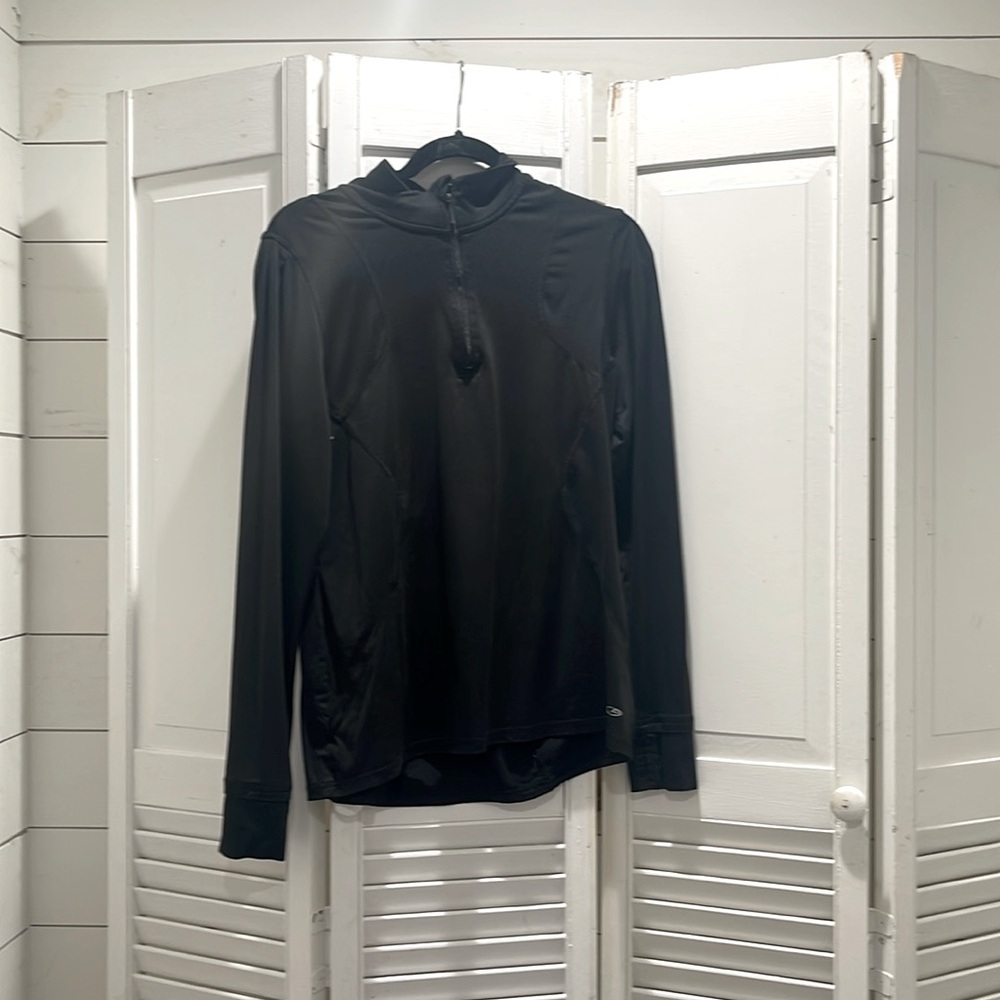 Black, workout light jacket. From Target.
